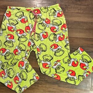 Dr Seuss The Grinch Womens 2XL Pajama Bottoms Fleece SOFT Pants Loungewear EUC